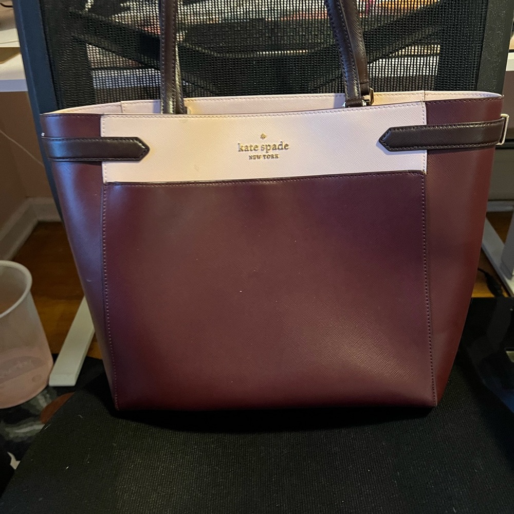 Kate Spade Maroon and Cream Tote